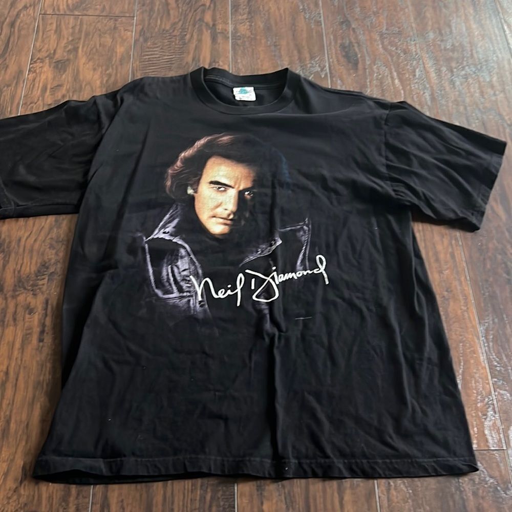 Vintage Neil Diamond‎ Black Tour T Shirt Size XLarge in EUC for its age